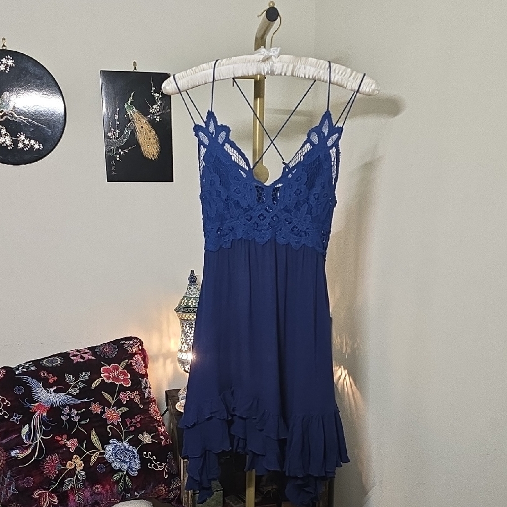 Free People Adele Mini in Navy Blue